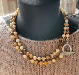 Blow Bijoux Necklace Nude Double Rang  Naturel Jasper