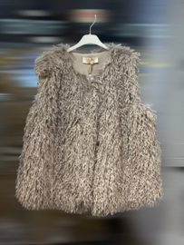 FLUFFY GILET TAUPE