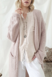 BYPIAS BOHEMIANA SLOWLY MORNING CARDIGAN, LIGHT PINK