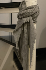 BYPIAS,  BOHEMIANA CROCHET MESH SCARF TAUPE