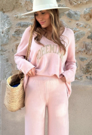 BYPIAS, GINA GEBREIDE BROEK, LICHT PINK