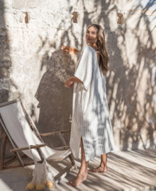 BYPIAS, SEASHORE STRIPES LINNEN KAFTAN