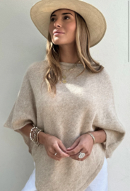 BYPIAS , BOHEMIANA  BETTANY PONCHO BEIGE