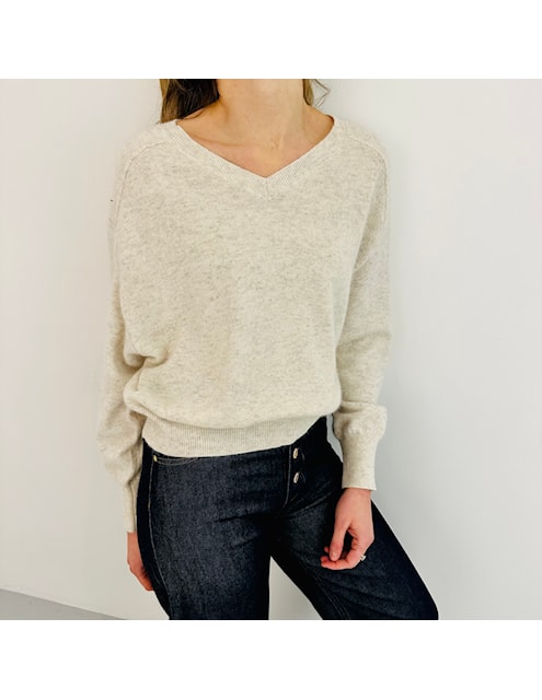 TWNS SALIDA V-NECK TRUI MOTTLED BEIGE