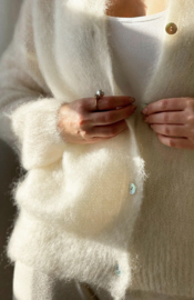BYPIAS, BOHEMIANA CLOUDY CUDDLE CARDIGAN  OFF WHITE