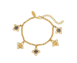 By Shir Armband edelstaal spark zwart