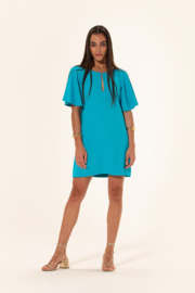 Même Road Short dress in supple crepe with openings pile M2189A