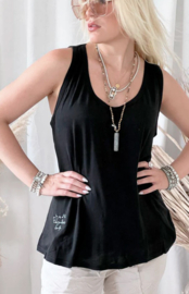 BYPIAS,  BOHEMIANA  TENCEL TANK BLACK