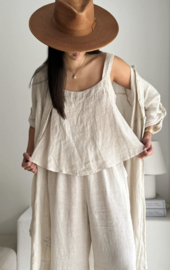 BYPIAS , BOHEMIANA  LINNEN TOP KARLIE SAND
