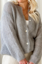 BYPIAS, BOHEMIANA CLOUDY CUDDLE CARDIGAN PEARL GREY