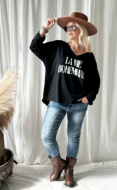 BYPIAS , BOHEMIANA  LA VIE SHIRT ZWART