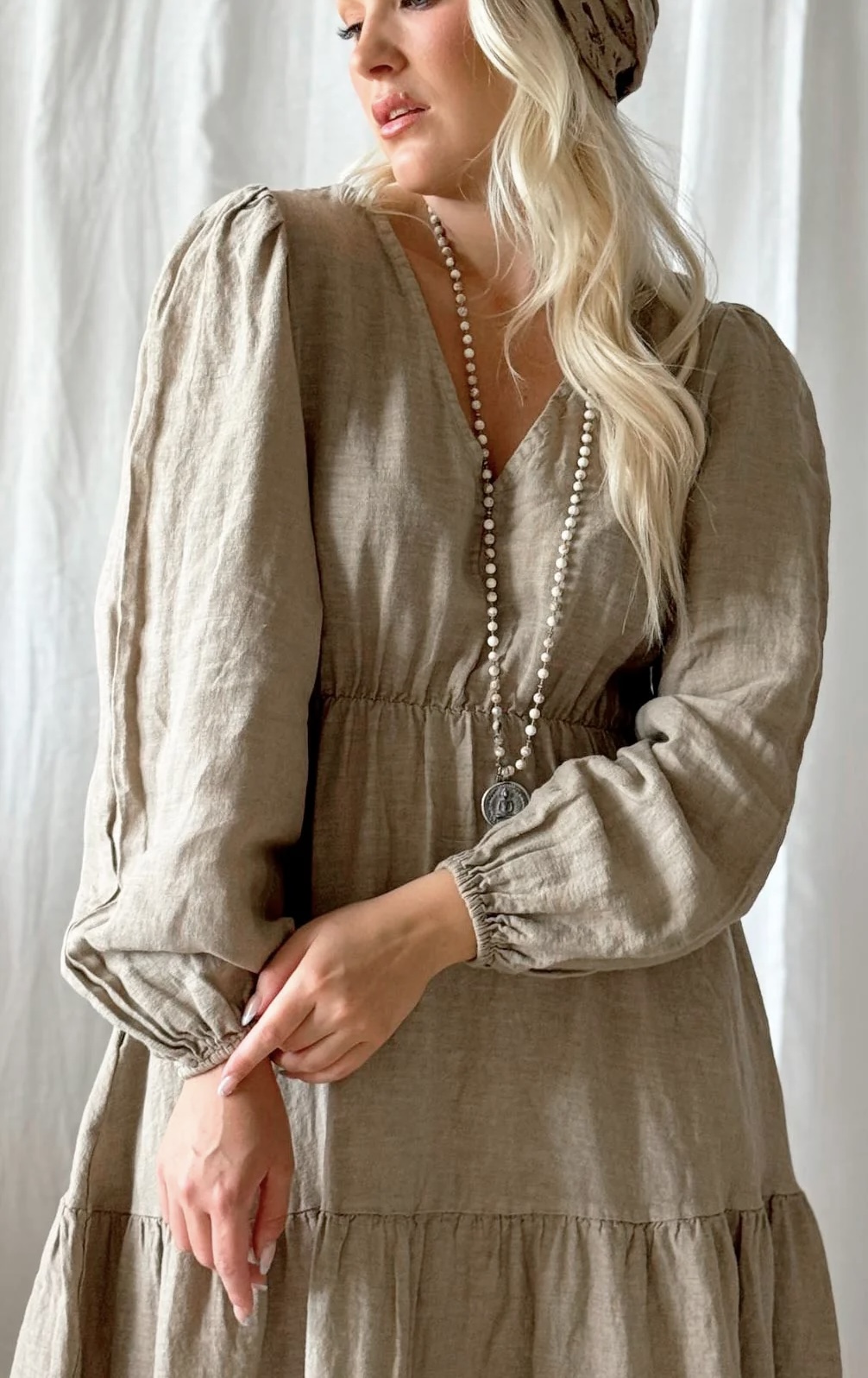BYPIAS BOHIEMIANA LINNEN DRESS CHARLY CASHMERE