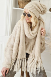 BYPIAS MUFFY MOHAIR SCARF, BEIGE