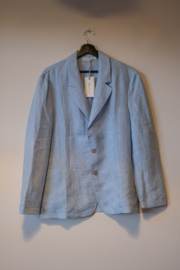 BYPIAS Mens Linen Blazer Oxfort Blue