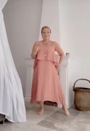 BOHIEMIANA. AMANDINE LINNEN DRESS BLUSH