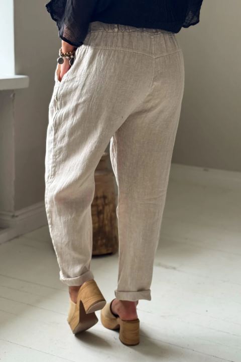 BYPIAS BOHEMIANA LINNEN JOGGER SAND