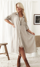 BYPIAS BOHEMIANA FOOL FOR LOVE LINEN TUNIC, BEIGE