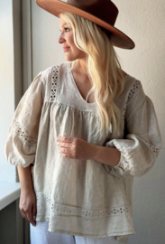 BYPIAS  BOHEMIANA ISCHIA BLOUSE BEIGE