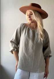 BYPIAS , ANALISE LINNEN BLOUSE NATUREL