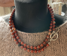 Blow Bijoux Necklace Nude Double Rang  Red Brown