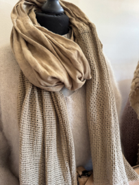 BYPIAS,  BOHEMIANA  LINNEN CROCHET MESH SCARF SAVANNA