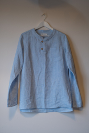 BYPIAS Jones Linen shirt Oxfort Blue