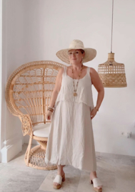 BOHIEMIANA. AMANDINE LINNEN DRESS SAND