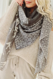 BYPIAS AIMEE WOOL XL SCARF, NUTRIA/GREY