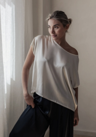 BYPIAS, BOHEMIANA  SATIN LUXERY ELLERY TOP VANILLA