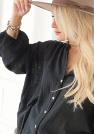BYPIAS CHALKY BLOUSE BLACK