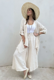 BYPIAS, BOHEMIANA MALLORY LINEN PANTS, SAND