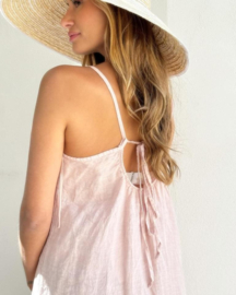 BYPIAS, BOHEMIANA , FRANCISCA LINEN DRESS, LIGHT PINK