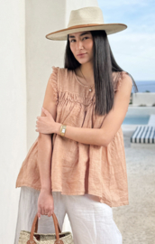 BYPIAS , BOHEMIANA LINNEN TOP CHANTEL POWDER