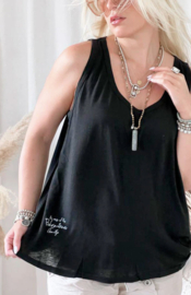 BYPIAS,  BOHEMIANA  TENCEL TANK BLACK