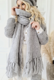 BYPIAS MUFFY MOHAIR SCARF, GREY