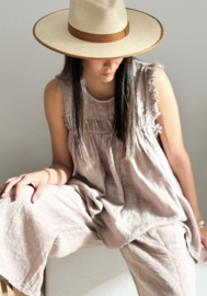 BYPIAS , BOHEMIANA LINNEN TOP CHANTEL SILVERPINK