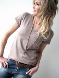 Bypias Bamboo basic tshirt Taupe