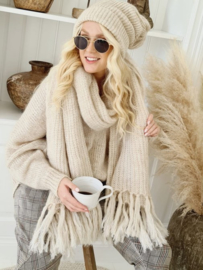 BYPIAS MUFFY MOHAIR SCARF, BEIGE