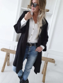 BYPIAS, HOODIE WOOL COAT BLACK