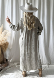 BYPIAS CAMILIA LINNEN JURK TAUPE