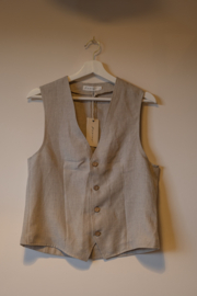 BYPIAS Jess Linen Gilet Natural