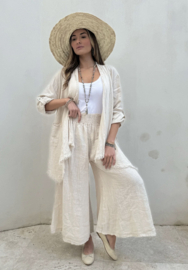 BYPIAS, BOHEMIANA MALLORY LINEN PANTS, SAND