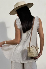 BYPIAS , BOHEMIANA LINNEN TOP CHANTEL SAND
