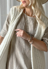 BYPIAS , BOHEMIANA  AURELLE VEST, OFF WHITE