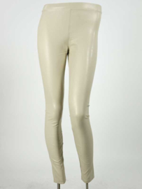 Nora Leather Look Legging – Licht Beige