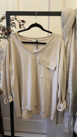 SixtyDays T-Shirt Haag Longsleeve Beige