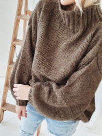BYPIAS HEART AND SOUL MOHAIR JUMPER, ESPRESSO/BROWN