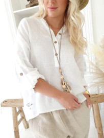 BYPIAS Amor Linen shirt White