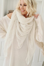 BYPIAS BOHEMIANA  DREAMY MOHAIR SCARF, OFF WHITE