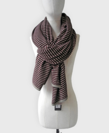 Sjaalmania Cosy Chic Sjaal Stripes Burgundy - Soft Taupe